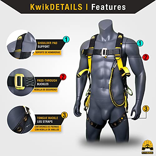 KwikSafety - Charlotte, NC - SUPERCELL Safety Harness [2 PACK] Premium Shoulder Padding ANSI OSHA Full Body Fall Protectio...