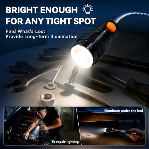 VIBELITE Extendable Magnetic Flashlight with Telescoping Magnet Pickup Tool- Cool Gadget Valentines Day Gifts for Him, Me...