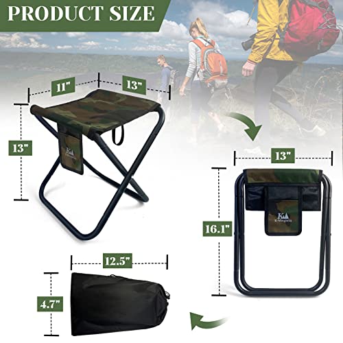 K-MingleSo Upgraded Portable Folding Stool, 13 Inch Camping Stool for Adults Fishing Hiking Gardening and Beach with Carry...