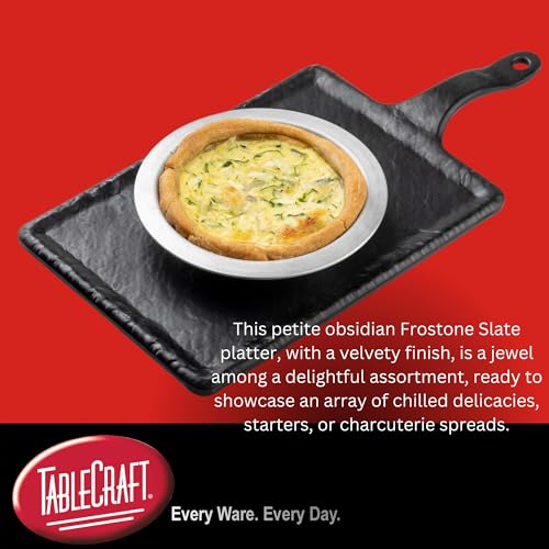 Tablecraft MSP3618 Frostone Collection Serving Paddle, 9-3/4" x 7" Platter with 4-/2" Handle, Rectangular, Temperature Saf...