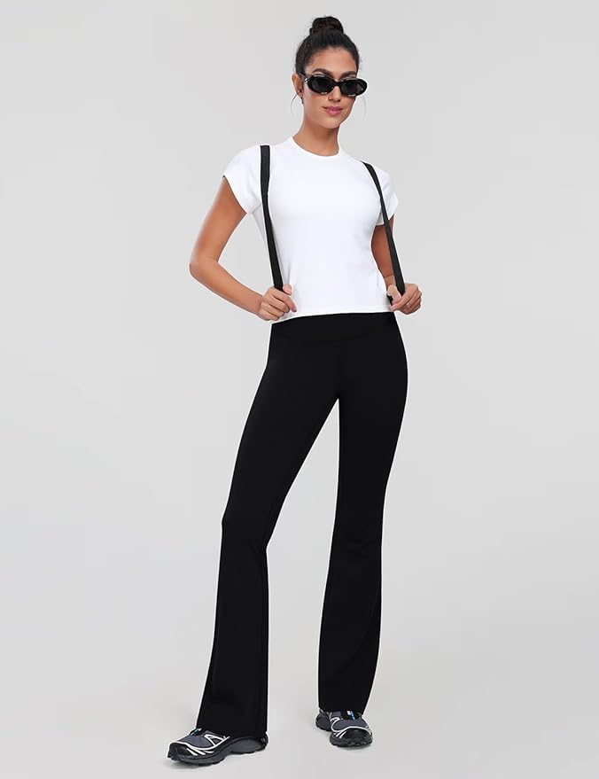 HeyNuts Harmony Flare Leggings 29"/30.5"/32.5"/34.5", High Waisted Tummy Control Wide Leg Bootcut Yoga Pants Lounge Soft