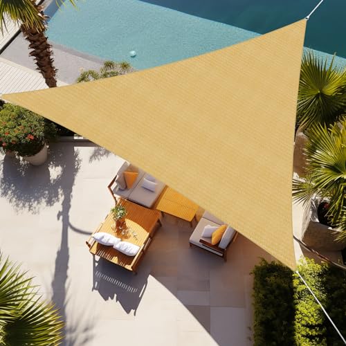 Shade&Beyond Triangle Sun Shade Sail 20'X20'X20' Permeable Canopy Sand for Patio Garden Yard Deck Pergola (We Make Custom ...