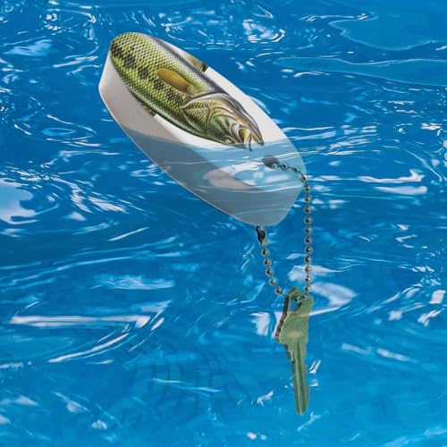 GRAPHICS & MORE Largemouth Bass 2 Floating Keychain Oval Foam Fishing Boat Buoy Key Float