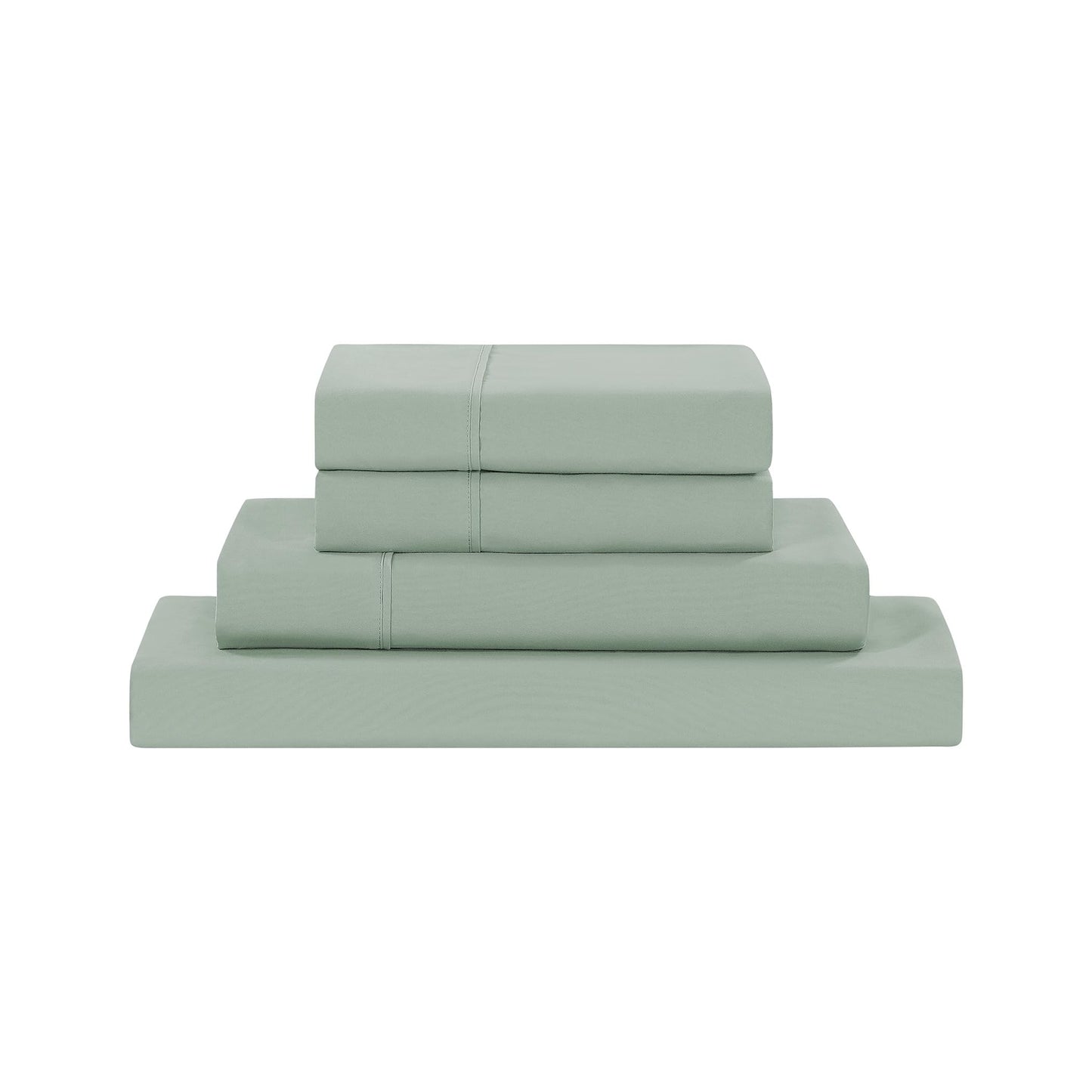 Modern Threads Soft Microfiber Solid Sheets - Luxurious Microfiber Bed Sheets - Includes Flat Sheet, Fitted Sheet with Deep Pockets, & Pillowcases Seafoam Queen