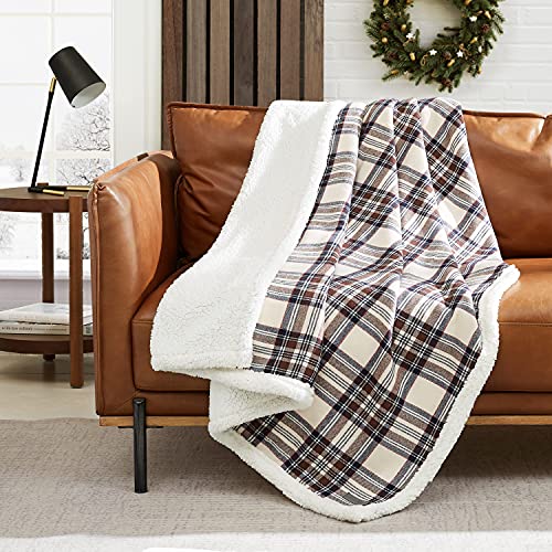 Eddie Bauer - Blanket, Soft Reversible Sherpa & Brushed Fleece Bedding, Perfect for Lounging, Dorm Essentials (Edgewood Pl...
