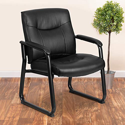 Flash Furniture Hercules Series Big & Tall LeatherSoft Executive Side Reception Chair, Padded Lobby Chair with 500-lb. Sta...