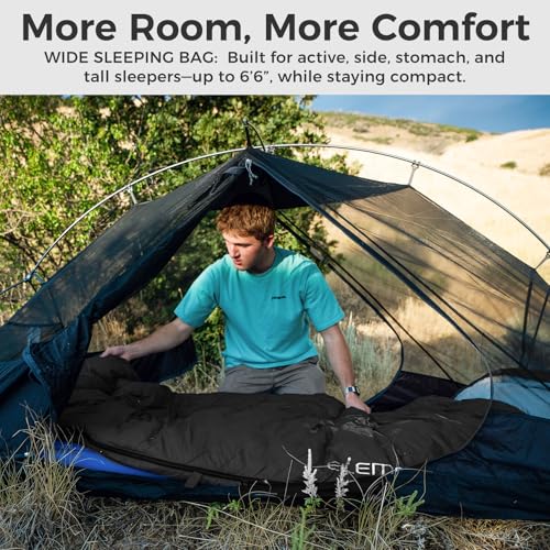 ATEPA Down Sleeping Bag for Adults, 650FP Recycled 30°F 35°F 40°F 45°F 3 Season Wearable Ultralight Packable Compact Sleep...