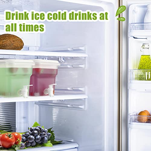 Mumufy 3 Pcs 1.32 Gallon Plastic Drink Dispensers for Parties Beverage Dispenser with Spigot for Fridge Christmas Party Su...