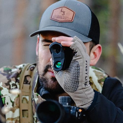 First Lite Rugged Wool Half Finger Glove - Merino Wool Hunting Gloves with Silicone Grip Palm for Shooting Dexterity