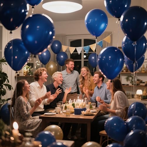 KAWKALSH Navy Blue Balloon 110pcs, 12 Inch Thickened Latex Party Balloons Helium Bright Color for Birthday Baby Shower Wed...