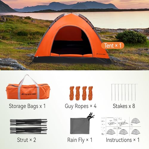 2 Person Camping Tent 4 Person Tents for Camping Windproof Tents for Camping Hiking Backpacking Traveling 2/3/4 Family Peo...