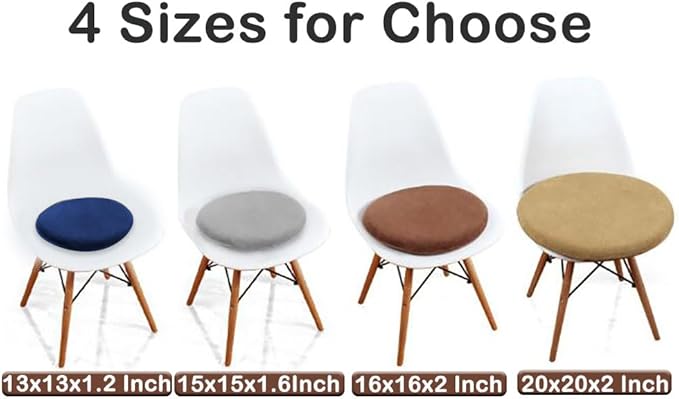 Sigmat Memory Foam Seat Cushion Anti-Slip Soft Round Stool Cushion Chair Pad 20 Inch Coffee