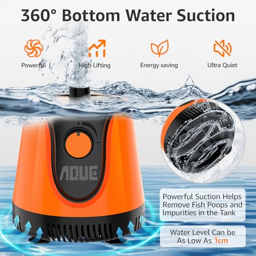 AQUE 360° All-round Water Intake Submersible Pump. It is suitable for fish tanks, ponds, aquariums and hydroponic systems....