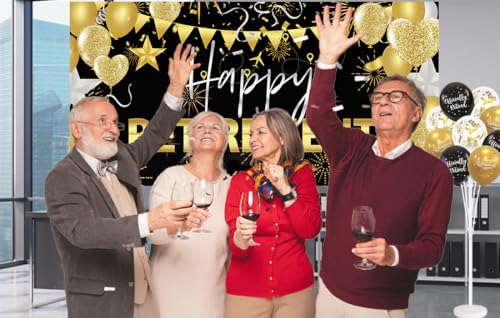 Alltten 78.74''x39.37'' Retirement Banner Happy Retirement Party Decorations for Office F320