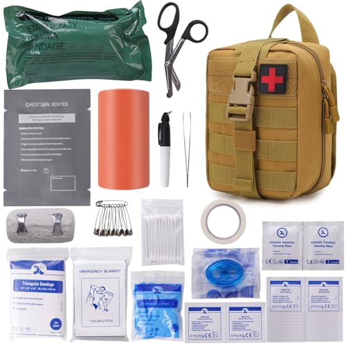 IFAK Trauma First Aid Kit Molle Pouches Emergency Survival Kit for Tactical Military Car Travel Hiking Camping with Vented...