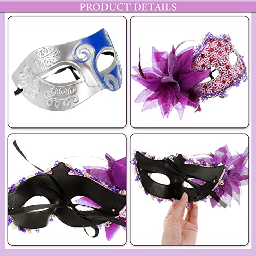 Sratte 24 Pcs Mardi Gras Masquerade Mask Half Face Venetian Masks Vintage Mascarade Mask Antique Look Costumes Party Acces...