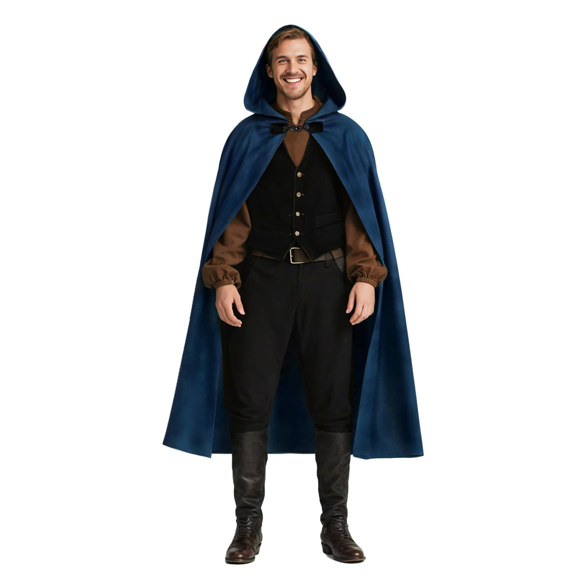 Medieval Hooded Cloak Renaissance Cape for Men and Women Halloween Costume