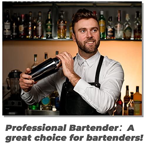 Sabary 6 Pcs Cocktail Shakers Professional Bar Shaker Boston Set Stainless Steel Martini Drink Mixer Basic Tool Weighted S...