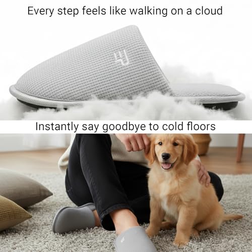 Takeaslip Mens Memory Foam Slippers Lightweight House Shoes for Indoor Outdoor Travel