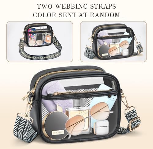 MOMSIV Clear Bag for Stadium Events, Crossbody Transparent Bag for Concerts Sports Events, Purses for Men & Women
