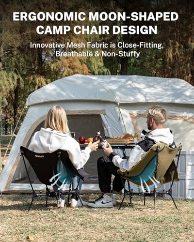 Gonex Portable Camping Chair, The 5th Gen Ultralight Compact Backpacking Foldable Lightweight Folding Chair for Outdoor Ca...