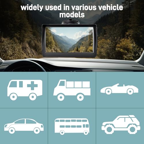 GPS Navigator for Car Truck RV - 7'' HD Touchscreen Navigation System, Latest 2025 Maps Free Lifetime Updates, Speed & Red...