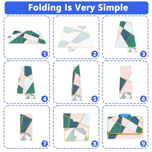 DanCoom Picnic Blanket, Foldable Waterproof Sand Mat,80" x 80" Extra Large Picnic Blanket,Outdoor Mat Beach Blanket for Ca...