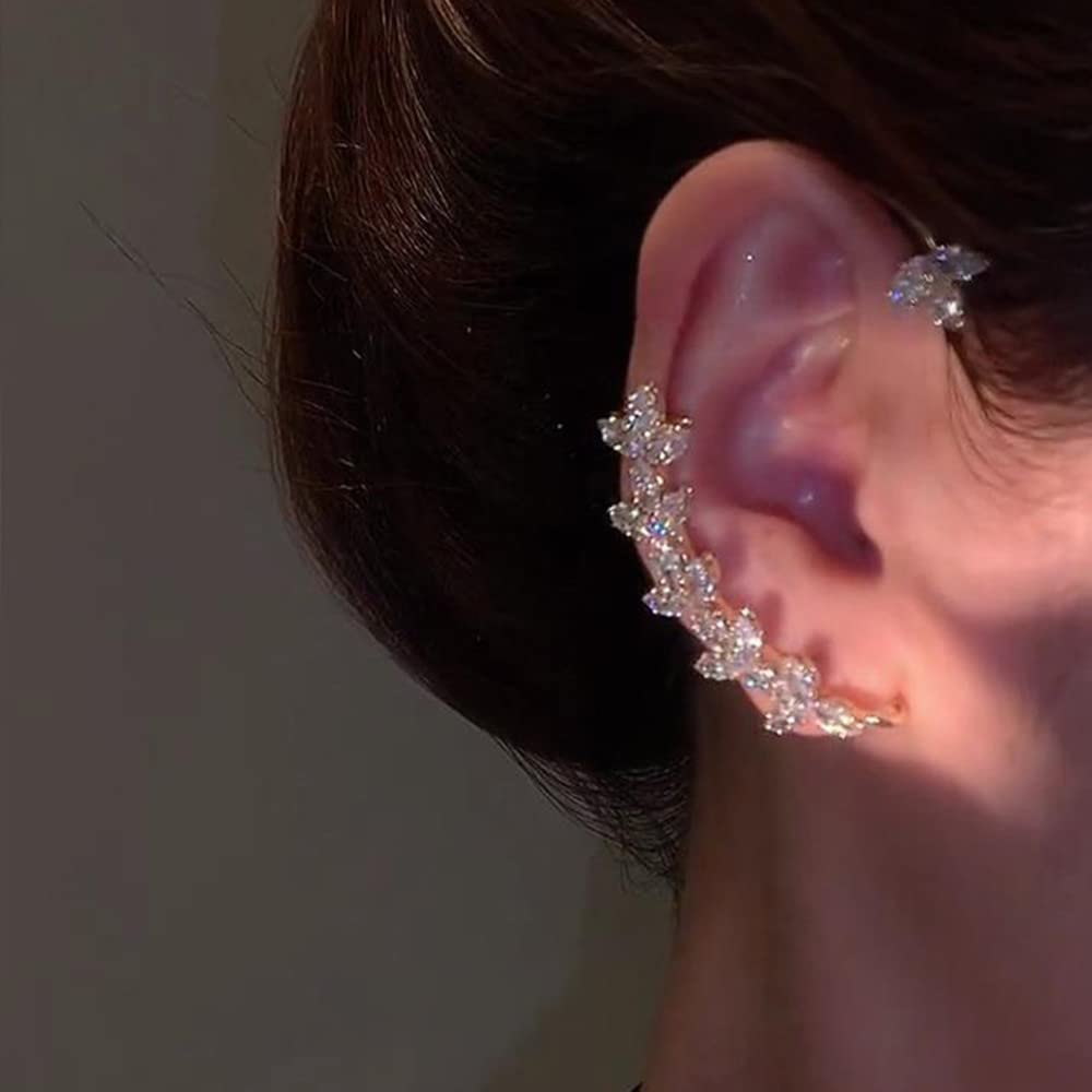 ZuDaling 2PCS Earrings Hook Without Pierced Ear Bone Clip Ear Clip (Silver Ear Clips)