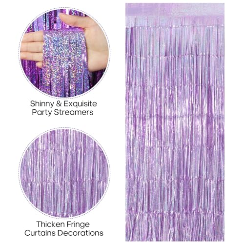 TOTAFAM 2 Pack Fringe Curtains Backdrops, Foil Fringe Curtains, Door Streamers for Birthday Wedding Bridal Shower Holiday ...