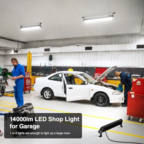 Onforu LED Shop Lights,100W 14000lm Ultra Bright LED Work Lights with Plug,6500K Daylight White Garage Light,IP66 Waterpro...