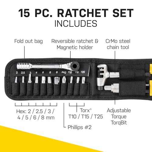Topeak Ratchet Rocket Lite NTX+ Bike Repair Tool Kit ? 19 Function Compact Multitool with Adjustable Torque TorqBit (2?6 Nm), Allen & Torx Bits, Phillips Driver, Chain Tool, Magnetic Bit Holder & Case