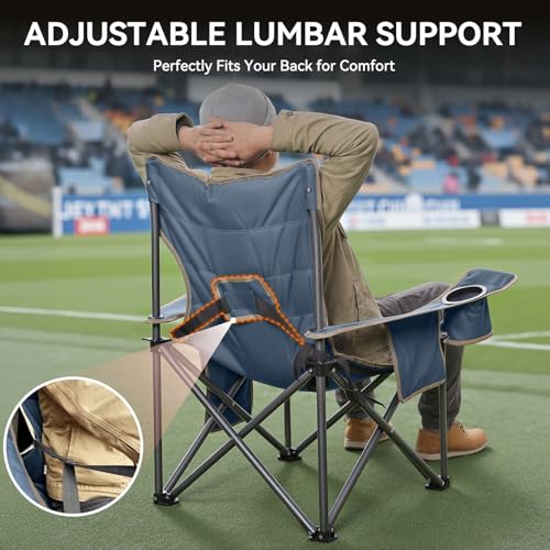 Huskfirm Heated Camping Chair Extra Wide Heated Chair Heavy Duty Heated Camp Chair Supports 450 lbs Heated Lawn Chairs for...