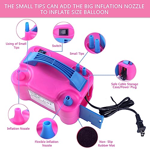 QIPUMP Balloon Pump Electric,110V 600W Balloon Blower Inflator Dual Nozzle Air Pump Balloons Inflator for Decoration, Part...