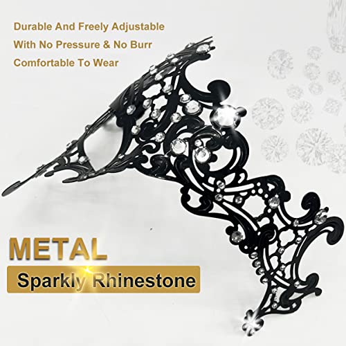 MYMENU Masquerade Mask for Couples Women Metal Rhinestone Venetian Party Evening Prom ball