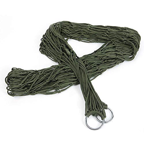 Camping Hammock, Comfortable Outdoor Nylon Mesh Rope Hanging Bed Suitable for Camping Hiking