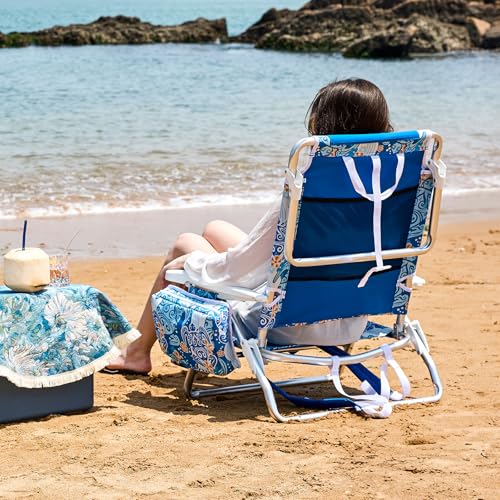 Old Bahama Bay Reclining Beach Chair Backpack 5-Position Lay Flat Lounge Chair for Adults Heavy Duty Portable Folding Ligh...