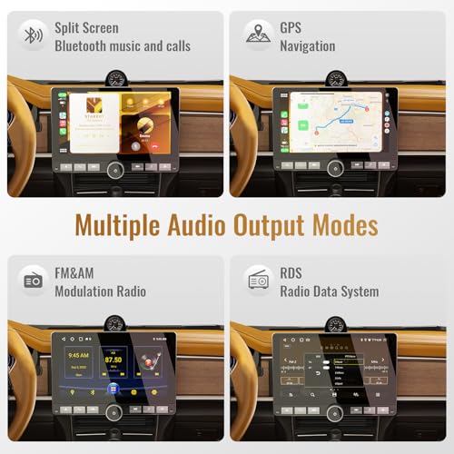 Haudio 10.1" Single Din Android Car Stereo with 360° Rotatable Touch Screen - Android 13, Wireless CarPlay & Android Auto,...