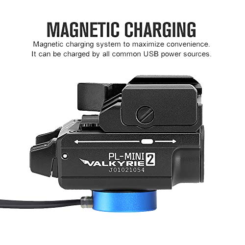 OLIGHT PL-Mini 2 Valkyrie 600 Lumens Magnetic USB Rechargeable Compact Weaponlight with Adjustable Rail, High Performance ...