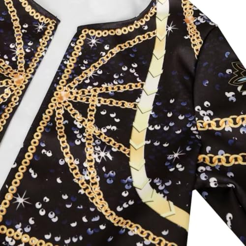 ADCHUNTUCOS Girls Halloween Costume, Black and Yellow Polyester Top and Pants Set for Cosplay Events and Parties