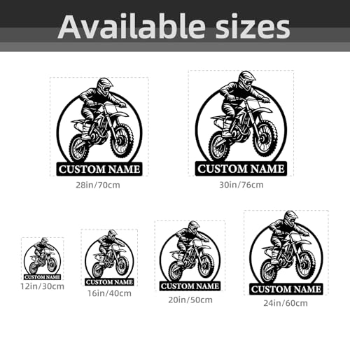 Personalized Dirt Bike Metal Sign – Custom Name Motocross Wall Art – Iron Decoration for Garage, Man Cave, or Outdoor Extr...
