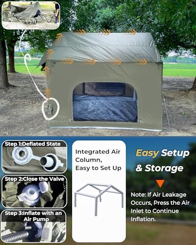 GOTENTIFY Inflatable Camping Tent, Luxury Glamping Design with Skylight, Oxford Fabric