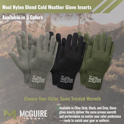 M MCGUIRE GEAR US Men's Wool Nylon Blend Cold Weather Snow Winter Glove Inserts