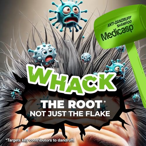 Medicasp Coal Tar Anti-Dandruff Shampoo, Alleviates Symptoms from 1st Wash, Treats Psoriasis, Seborrheic Dermatitis & Itch...