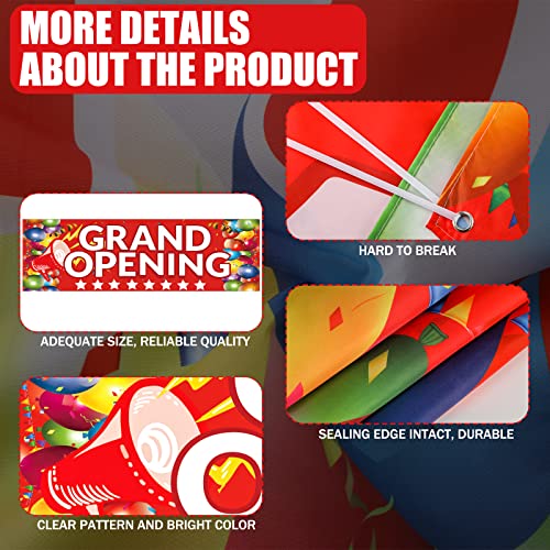 Grand Opening Banner, 3 x 10 ft New Store Grand Opening Sign and Rope, Oxford Cloth Large Advertising Backdrop Decor for S...