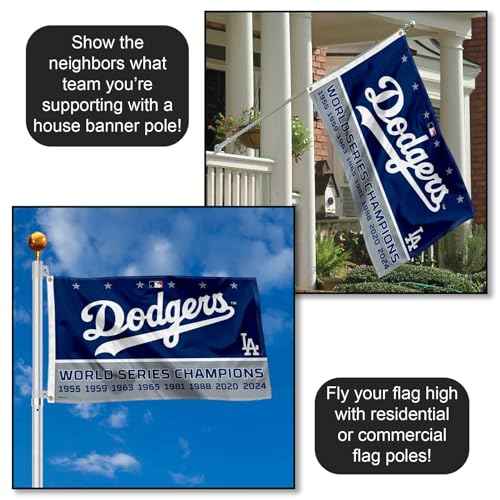 Los Angeles Dodgers 8 Time World Champions Series 3x5 Flag