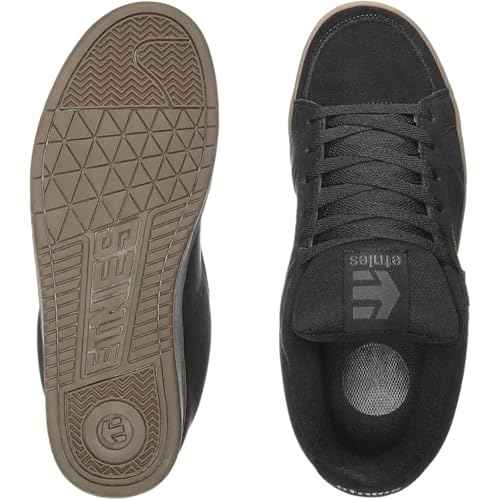 Etnies Kingpin Men's Skateboarding Shoe Classic Puffy Sustainable, Comfortable & Durable Footwear with Die-Cut EVA Insole - Black/Dark Grey/Gum - 15