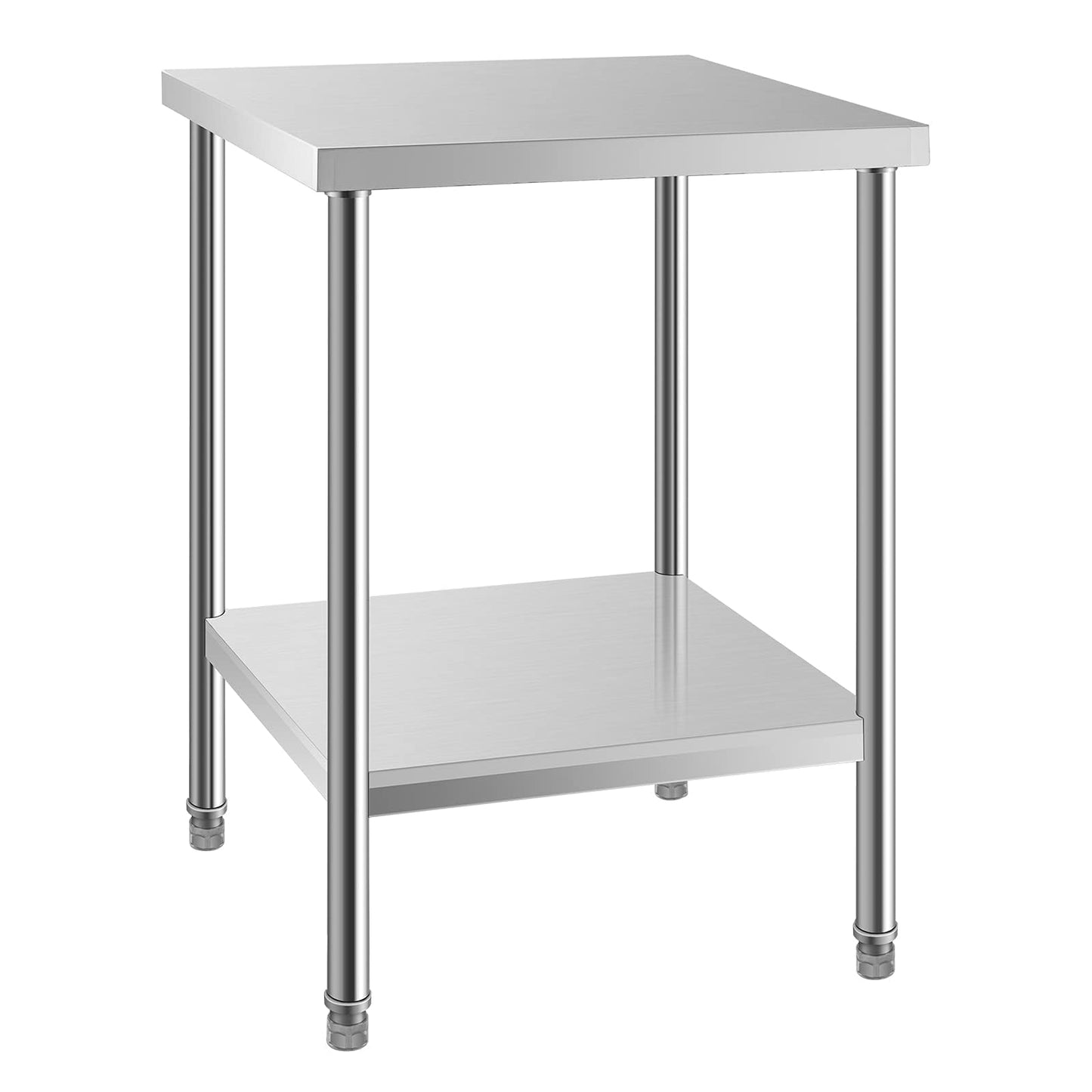HXCFYP NSF Stainless Steel Table for Prep & Work 24 x 24 Inches, Commercial Heavy Duty Food Prep Worktable with Undershelf for Restaurant, Home and Hotel Christmas Preparation Table