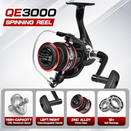 Kalynsung 6.89ft Fishing Rod and Reel Combo, 2PCS Telescopic Carbon Fiber Fishing Rod, Spinning Reels *2, Fishing Line *2,...