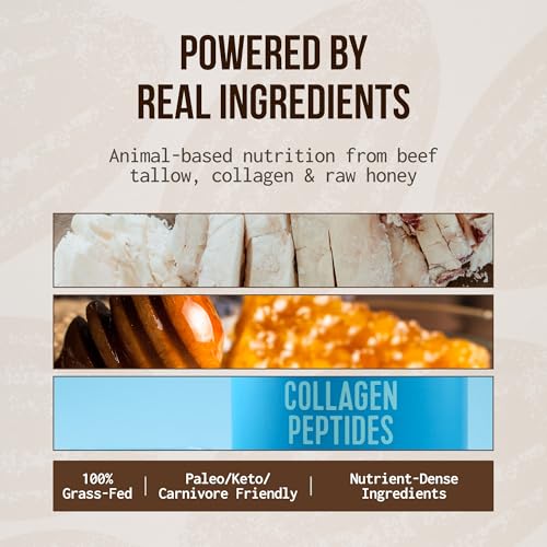 PRIMA ANCESTRAL PROTEIN BAR Grass Fed Protein Bars, 7 Pack – Animal-Based Protein Bar with Beef Tallow, Raw Honey, Seed Oi...