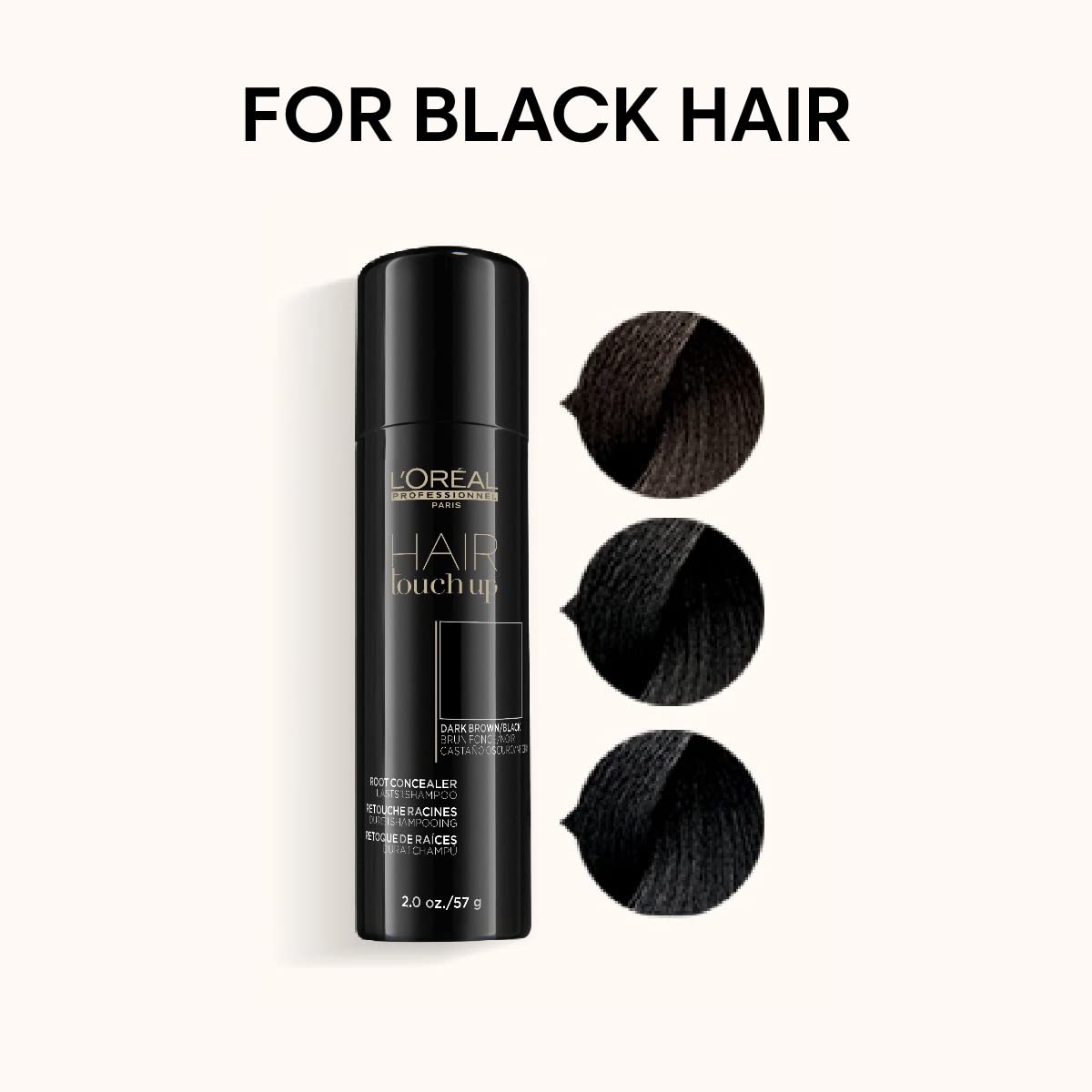 L'Or  al Professionnel Paris Hair Touch Up - Root Concealer Spray - Blends and Covers Grey Hair, Does Not Transfer or Smear, 2.0